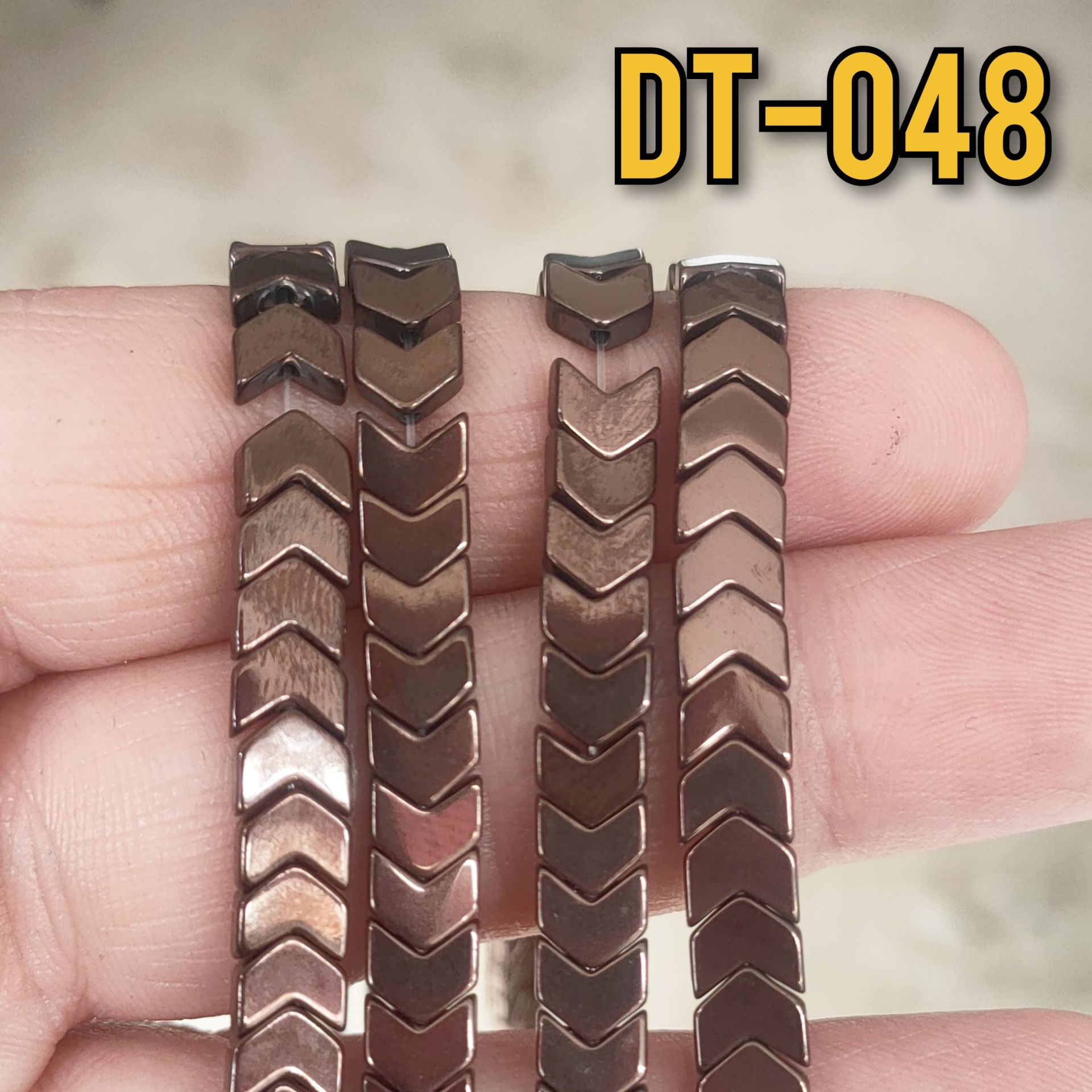 DT-048 Çavuş Hematit Parlak Koyu Bakır Doğaltaş 6 x 3 mm