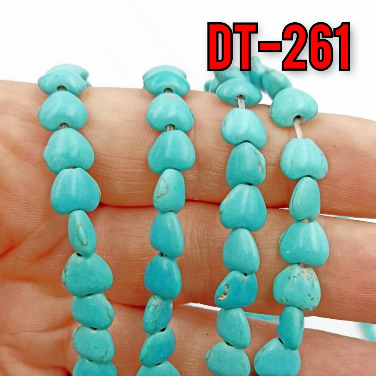 Dt-261 İmitasyon Kalp Turkuaz Dizi 7 mm
