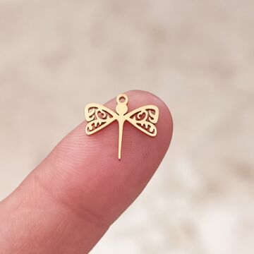 ÇLS-39 A Kalite Kaplama Altın Renk 316L Cerrahi Çelik Mini Yusufçuk Sallantı