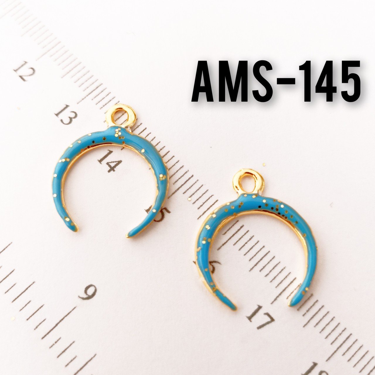 AMS-145 Altın Kaplama Simli Mavi Mineli Ay Uç
