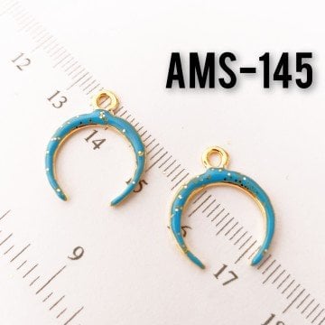 AMS-145 Altın Kaplama Simli Mavi Mineli Ay Uç