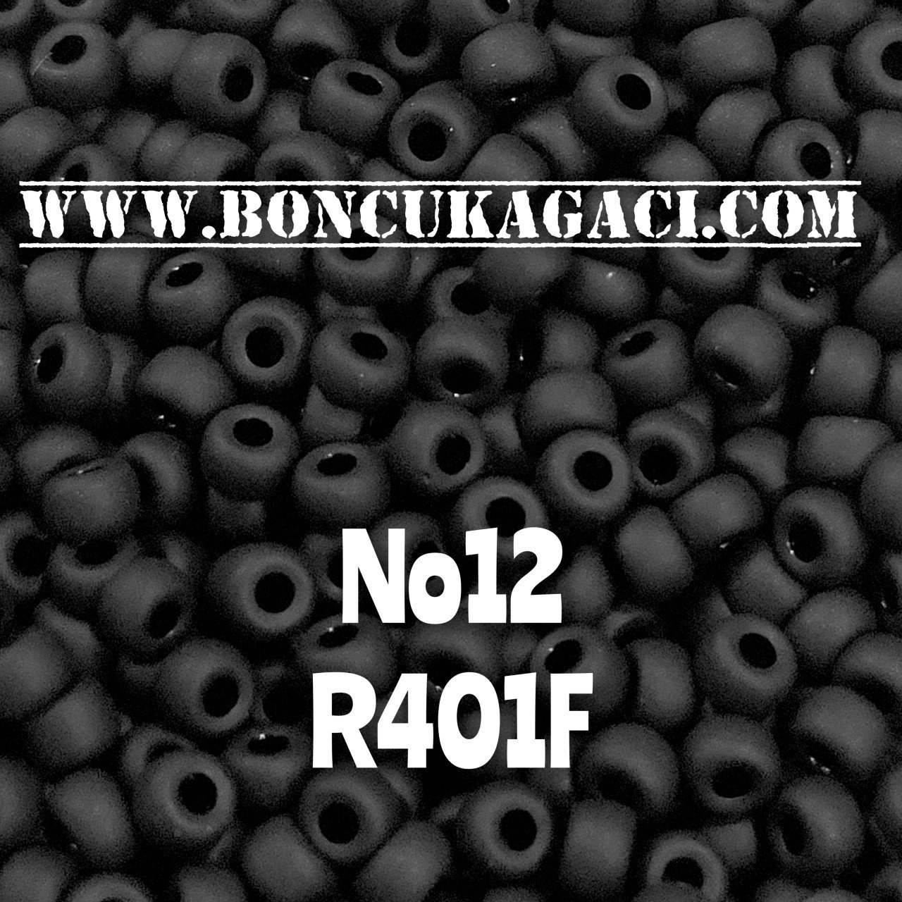 Miyuki Kum Boncuk , Miyuki Round Boncuk 8/0 No: 12 R401F Mat Siyah10 gr
