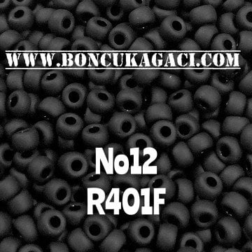Miyuki Kum Boncuk , Miyuki Round Boncuk 8/0 No: 12 R401F Mat Siyah10 gr