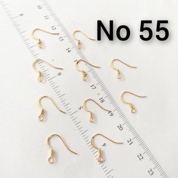 No : 55 24 Ayar Altın Kaplama Pirinç Küpe Kancası