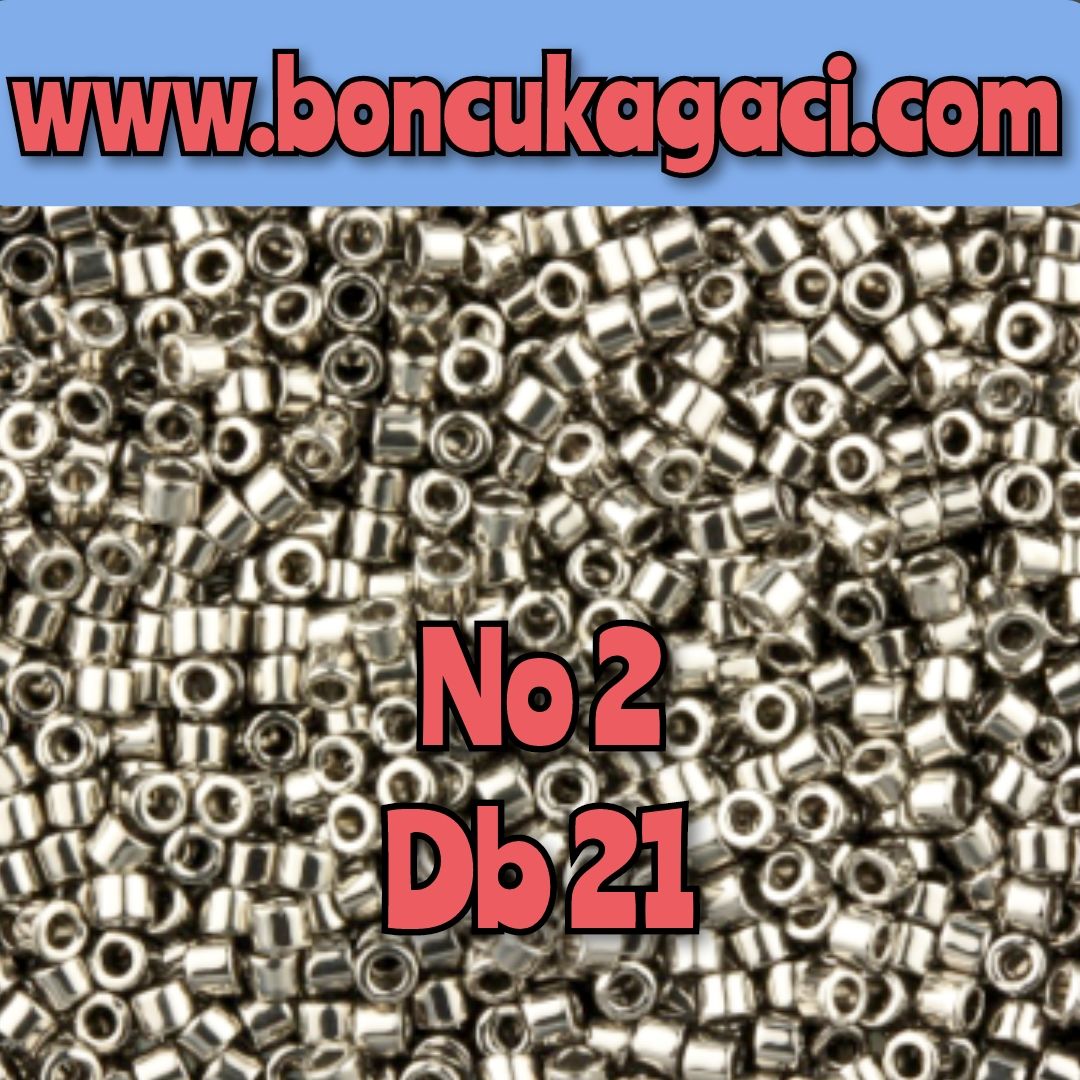 NO:002 Miyuki Delica Boncuk 11/0 DB0021 Parlak Nikel Kaplama