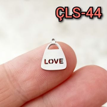 ÇLS-44 Gümüş Renk 316L Cerrahi Çelik Mini Love Sallantı