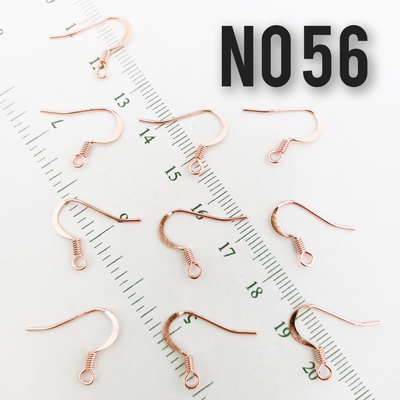 No : 56 Rose Kaplama Pirinç Küpe Kancası