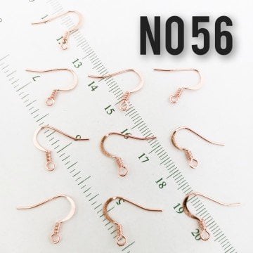 No : 56 Rose Kaplama Pirinç Küpe Kancası
