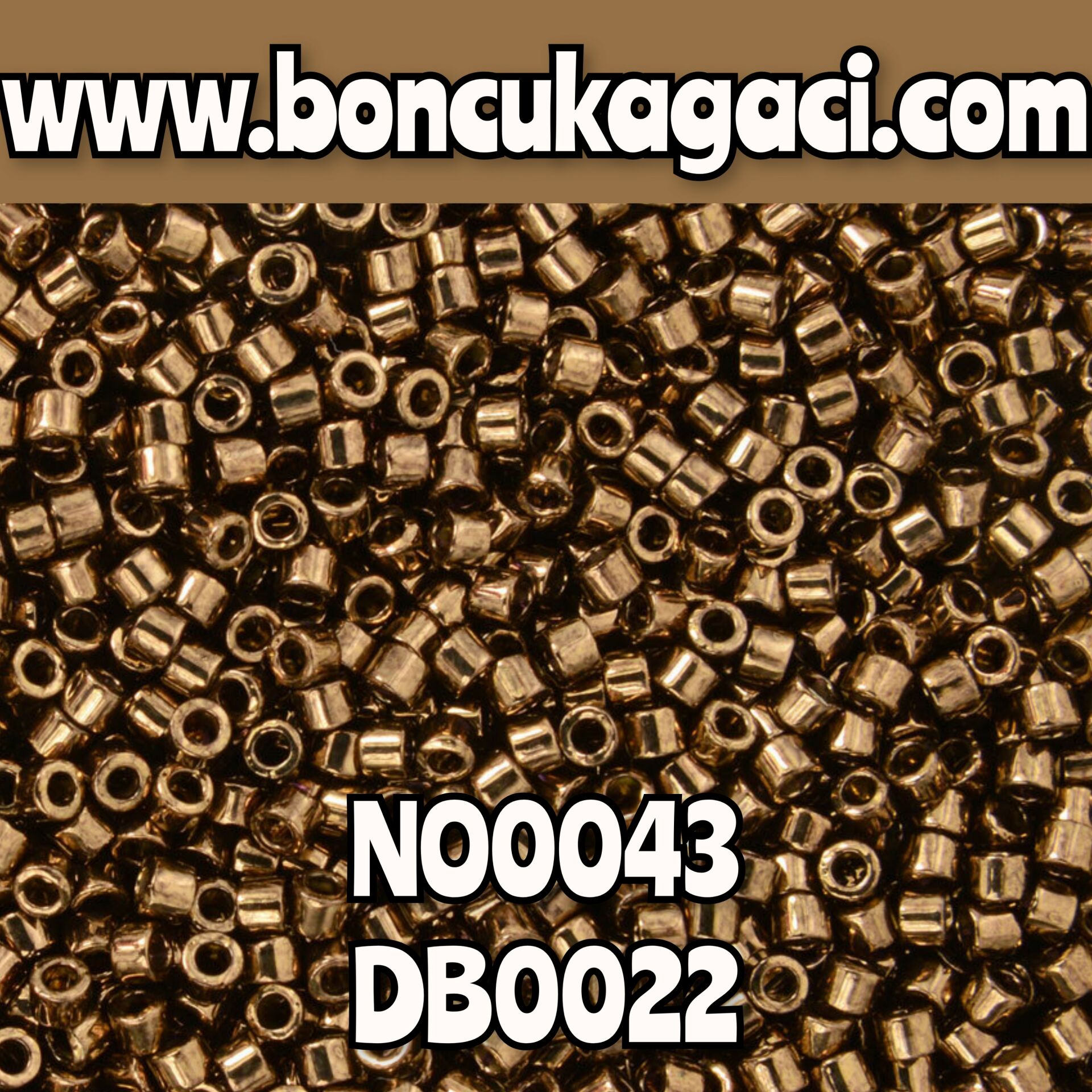 NO:043 Miyuki Delica Boncuk 11/0 DB0022  Opak Metalik Koyu Bakır