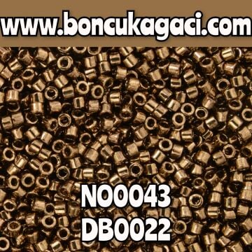 NO:043 Miyuki Delica Boncuk 11/0 DB0022  Opak Metalik Koyu Bakır