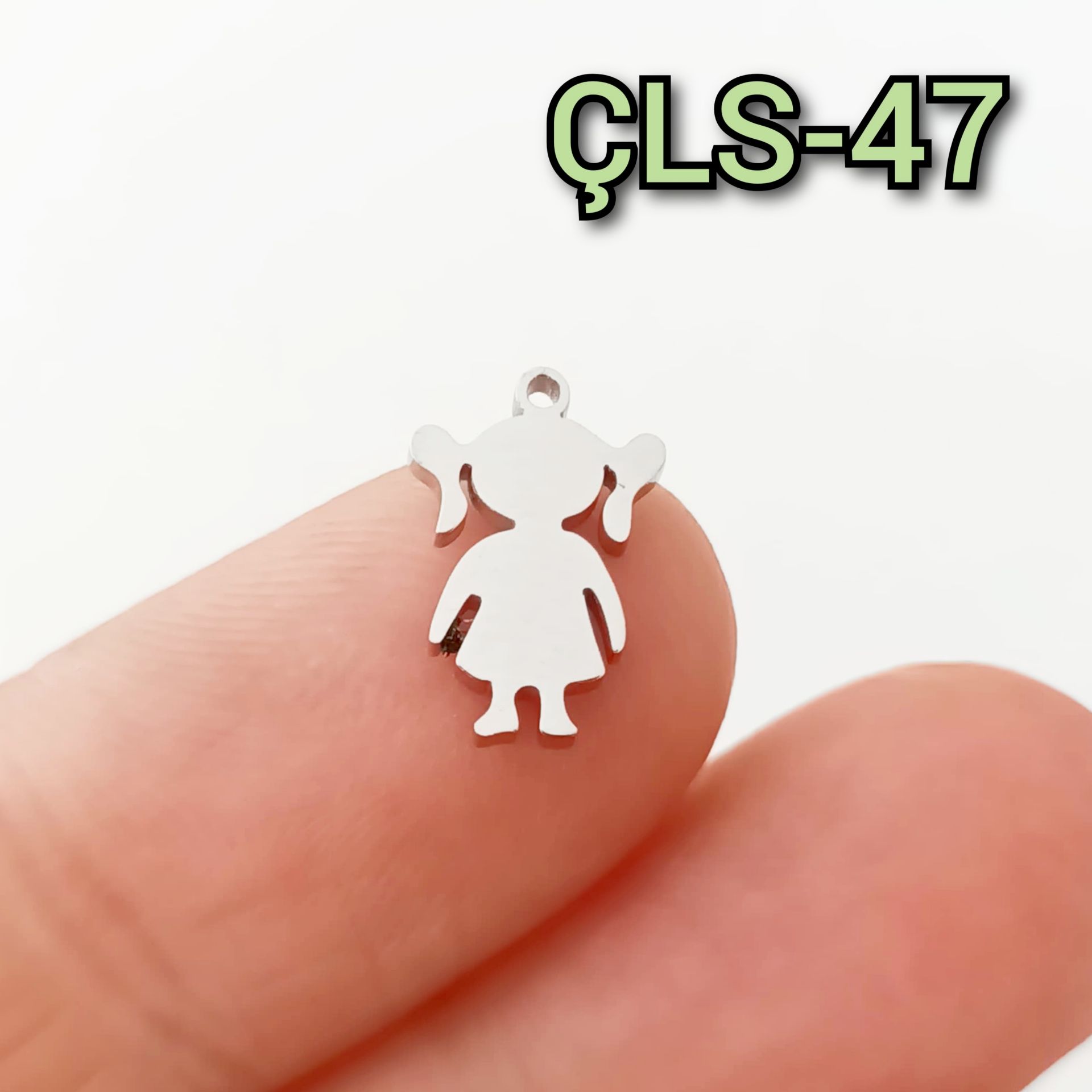 ÇLS-47 Gümüş Renk 316L Cerrahi Çelik Mini Kız Çocuk Sallantı