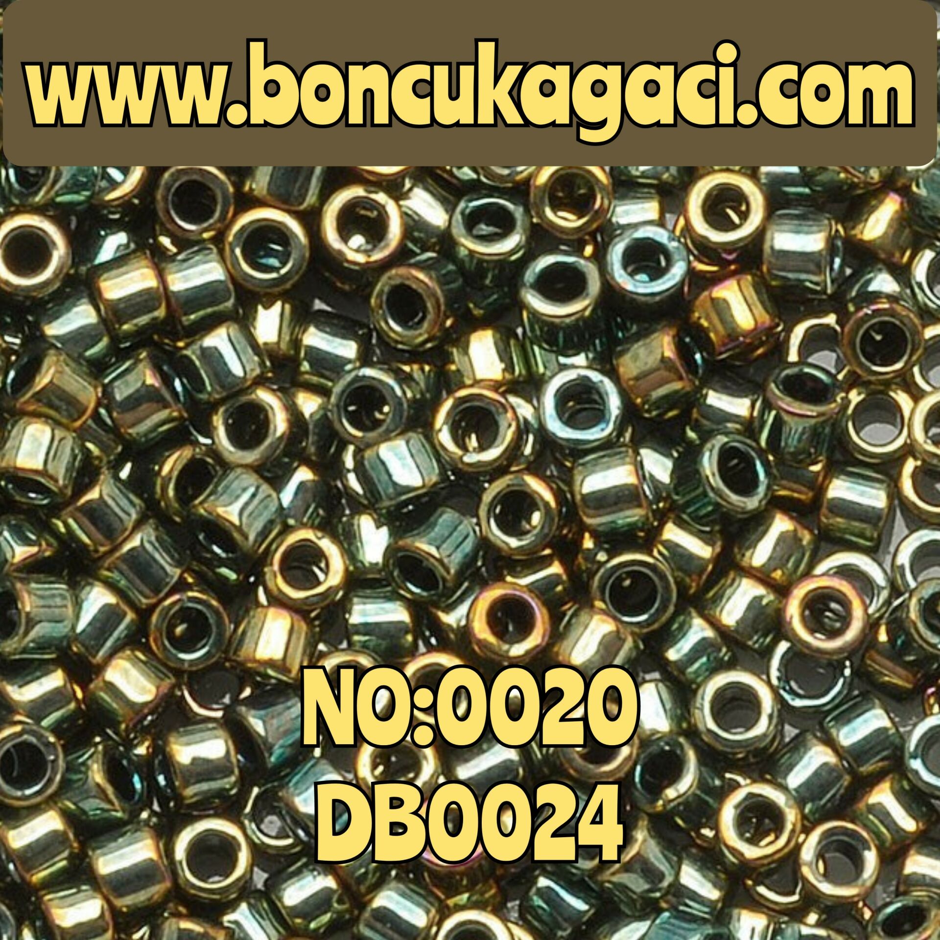 NO:020 Miyuki Delica Boncuk 11/0 DB0024 Opak Yanardöner Metalik Kamuflaj Yeşil
