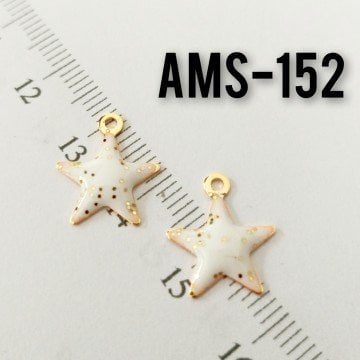 AMS-152 Altın Kaplama Beyaz Mineli Yıldız Sallantı