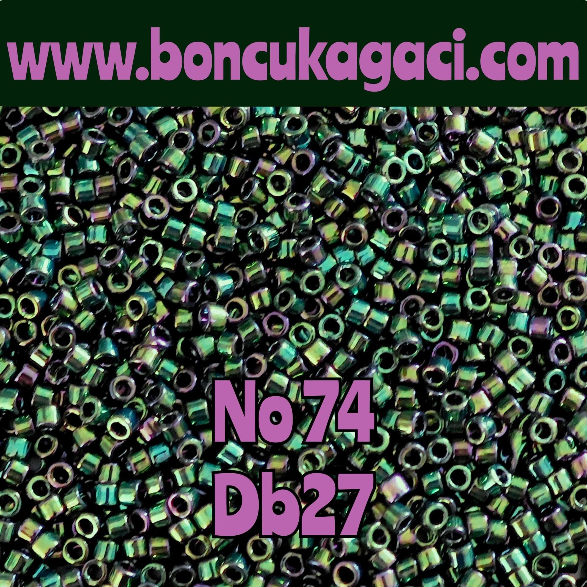 NO:074 Miyuki Delica , Miyuki Boncuk 11/0 DB0027 Yeşil Opak Metalik