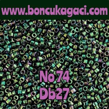NO:074 Miyuki Delica , Miyuki Boncuk 11/0 DB0027 Yeşil Opak Metalik