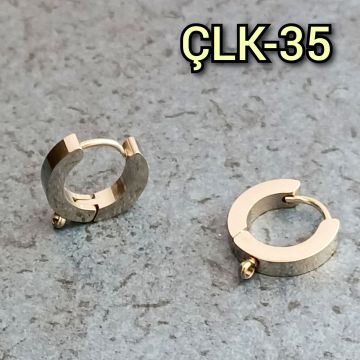 ÇLK-35 Gümüş Renk 316L Cerrahi Çelik Küpe Klipsi Kapalı Halka