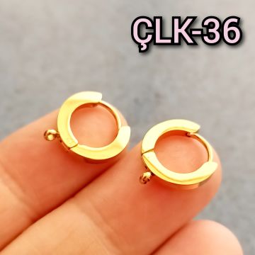 ÇLK-036 A Kalite Kaplama Altın Renk 316L Cerrahi Çelik Küpe Klipsi