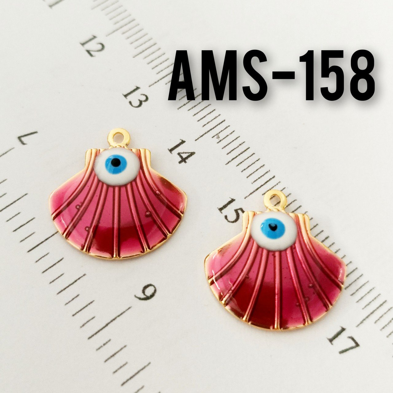 AMS-158 Altın Kaplama Fuşya Mineli İstiridye