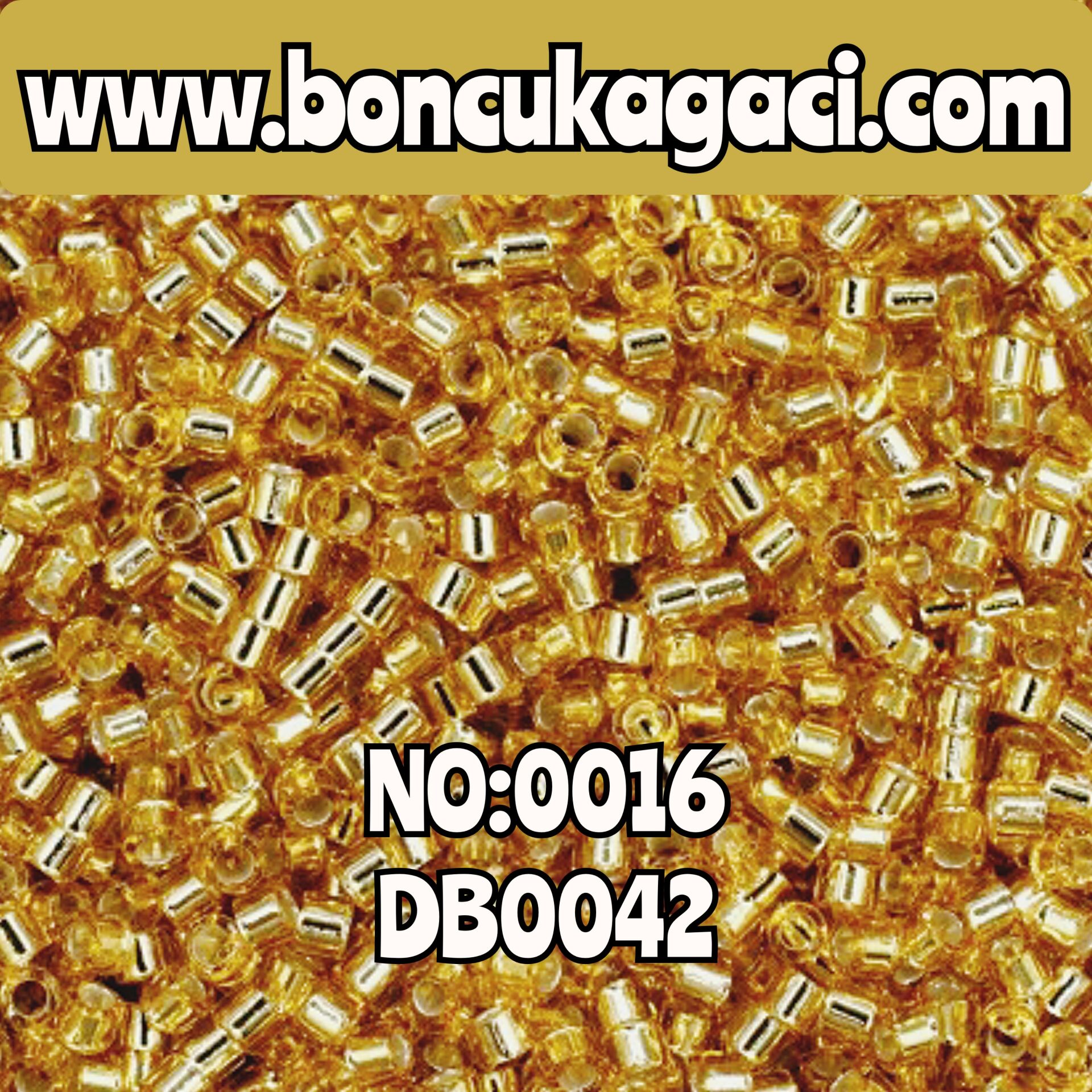 NO:016 Miyuki Delica Boncuk 11/0 DB0042 İçi Kaplamalı Şeffaf Altın