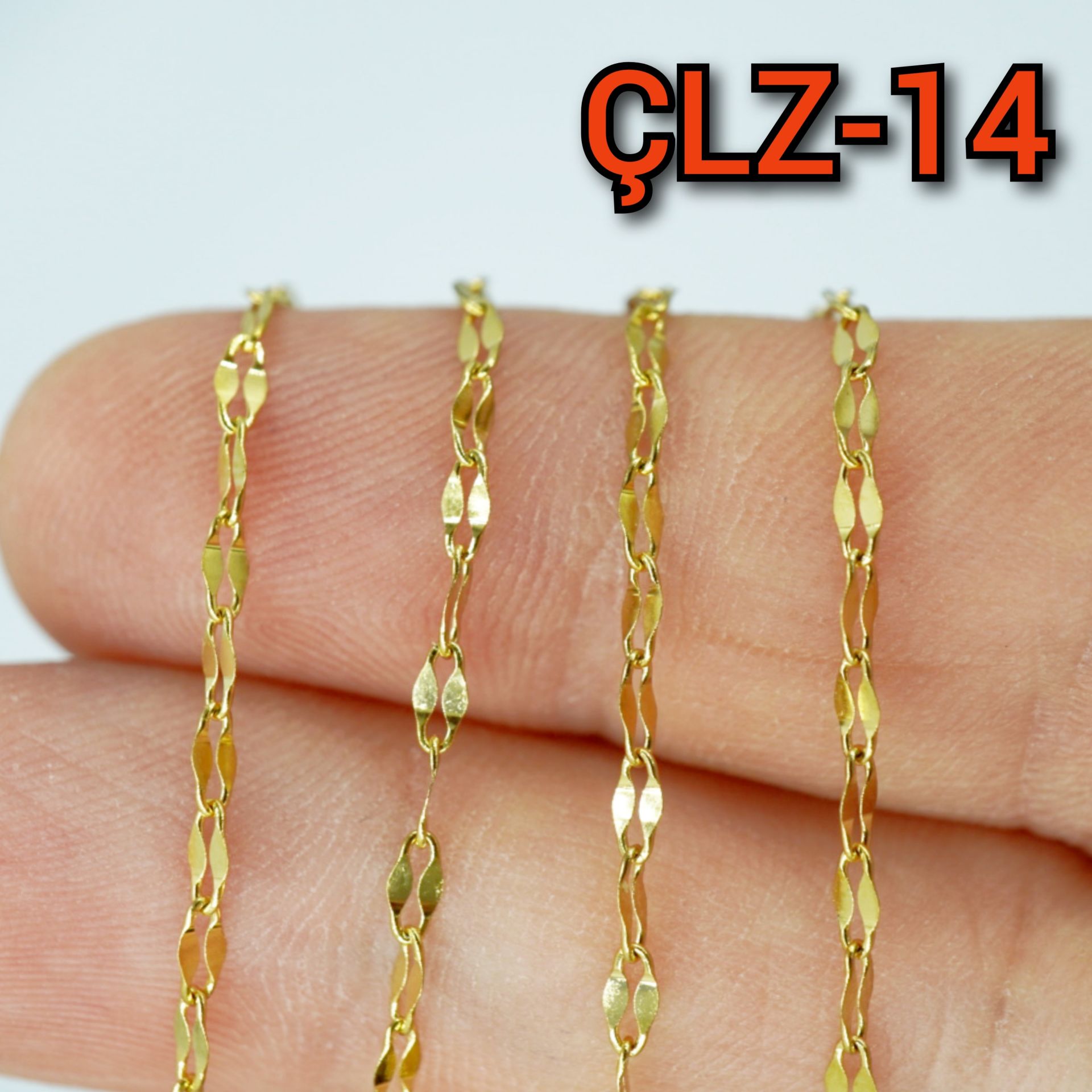 ÇLZ-14 A Kalite Kaplama Altın Renk 316L Cerrahi Çelik Dudak Zincir