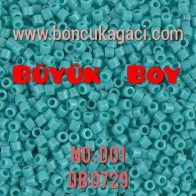 NO:001 Miyuki Delica , Miyuki Boncuk 10/0 DBM729 Opak Turkuaz 5 gr