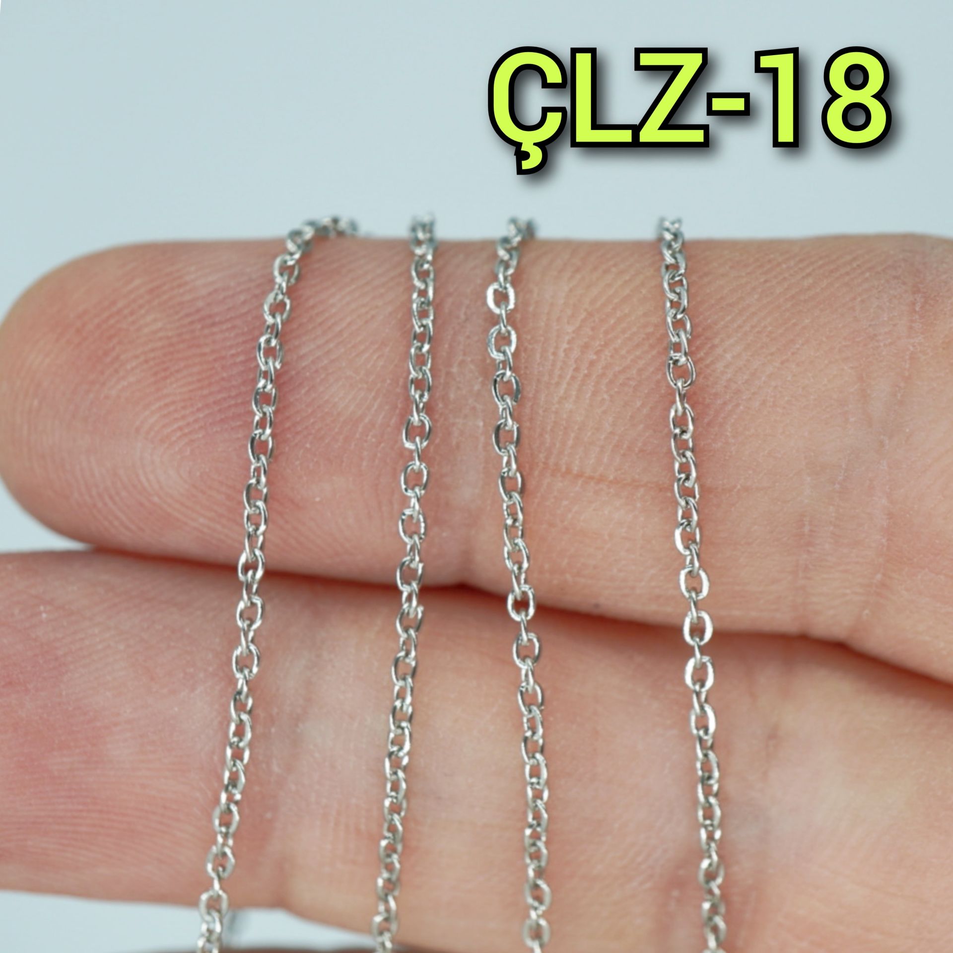 ÇLZ-18 A Kalite Gümüş Renk 316L Cerrahi Çelik İnce Miyuki Zinciri