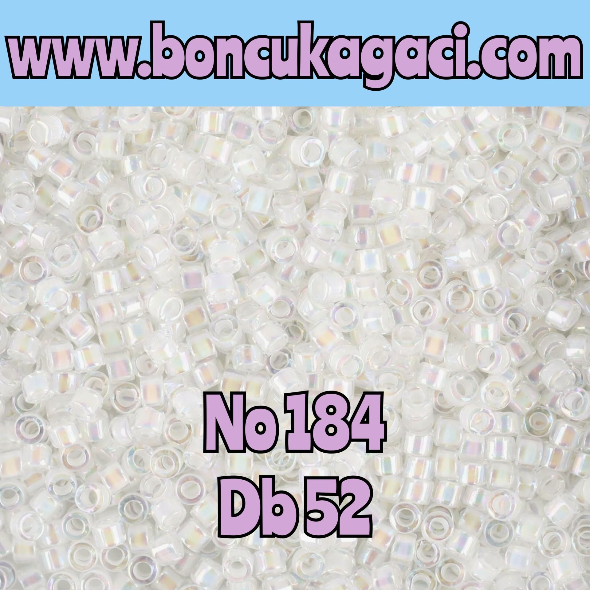 NO:184 Miyuki Delica Boncuk 11/0 DB52 İçten Boyalı Yanar Döner Parlak Renkli Işıltılı Şeffaf