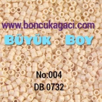 NO:004 Miyuki Delica , Miyuki Boncuk 10/0 DBM732 Opak Bej Krem 5 gr