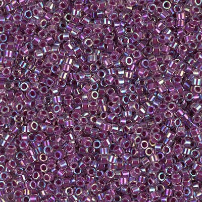 NO:179 Miyuki Delica , Miyuki Boncuk 11/0 DB56 Pembe Mor Şeffaf Gökkuşağı