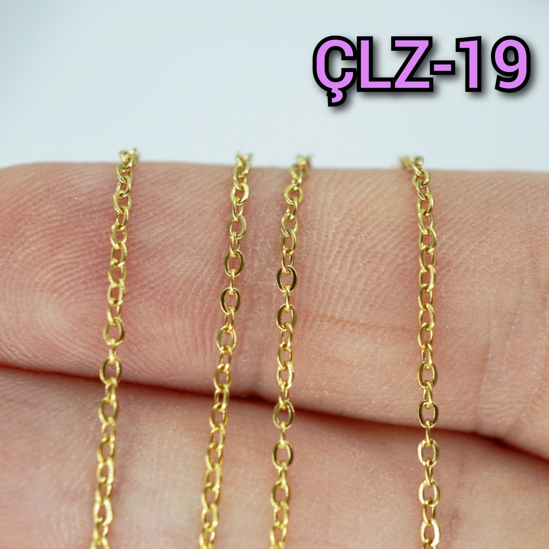 ÇLZ-19 A Kalite Kaplama Altın Renk 316L Cerrahi Çelik İnce Miyuki Zinciri