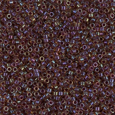 NO:185 Miyuki Delica , Miyuki Boncuk 11/0 DB61 Mor, Şeffaf, Ekstra Parlak