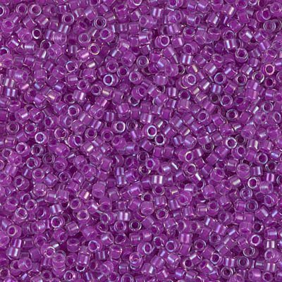 NO:178 Miyuki Delica , Miyuki Boncuk 11/0 DB73 Mor, Şeffaf,Ekstra Parlak