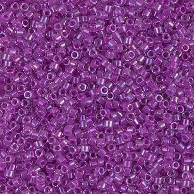 NO:178 Miyuki Delica , Miyuki Boncuk 11/0 DB73 Mor, Şeffaf,Ekstra Parlak