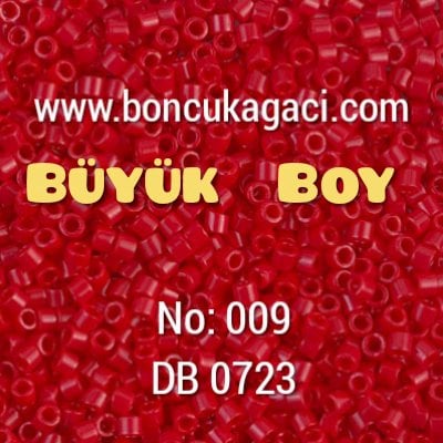 NO:009 Miyuki Delica , Miyuki Boncuk 10/0 DBM723 Opak Bayrak Kırmızı 5 gr