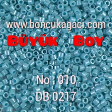NO:010 Miyuki Delica , Miyuki Boncuk 10/0 DBM217 Turkuaz Mavi 5 gr