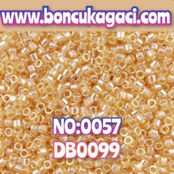 NO:057 Miyuki Delica Boncuk 11/0 DB0099 Parlak Şeffaf Altın - Kahve