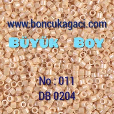 NO:011 Miyuki Delica , Miyuki Boncuk 10/0 DBM204 Opak Bej Krem 5 gr