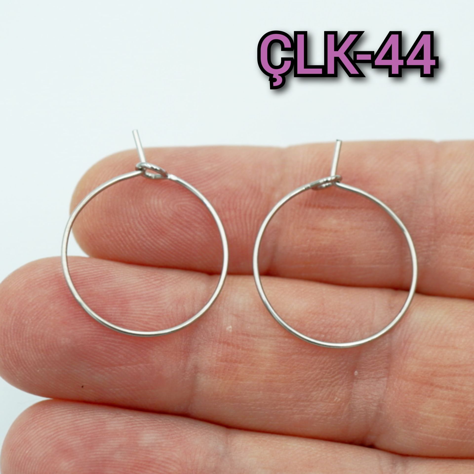 ÇLK-44 Gümüş Renk 304 Çelik Tel Küpe Halka 20 mm