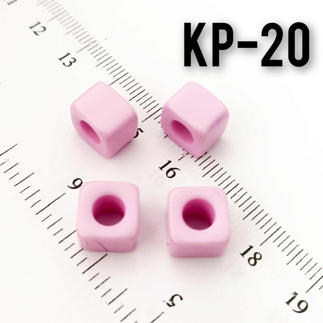 KP-20 Pembe-Lila Akrilik Küp Boncuk 9*7 mm