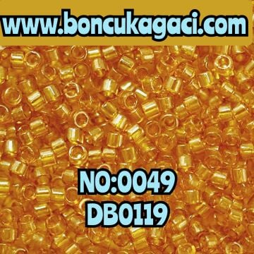 NO:049 Miyuki Delica Boncuk 11/0 DB0119 Şeffaf Koyu Sarı