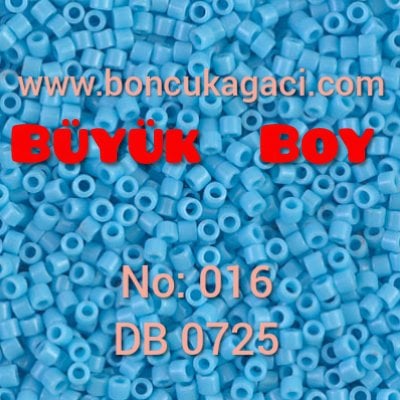NO:016 Miyuki Delica , Miyuki Boncuk 10/0 DBM725 Opak Açık Mavi 5 gr