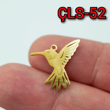 ÇLS-52 A Kalite Kaplama Altın Renk 316L Cerrahi Çelik Arı Kuşu Sallantı - Kolye Ucu