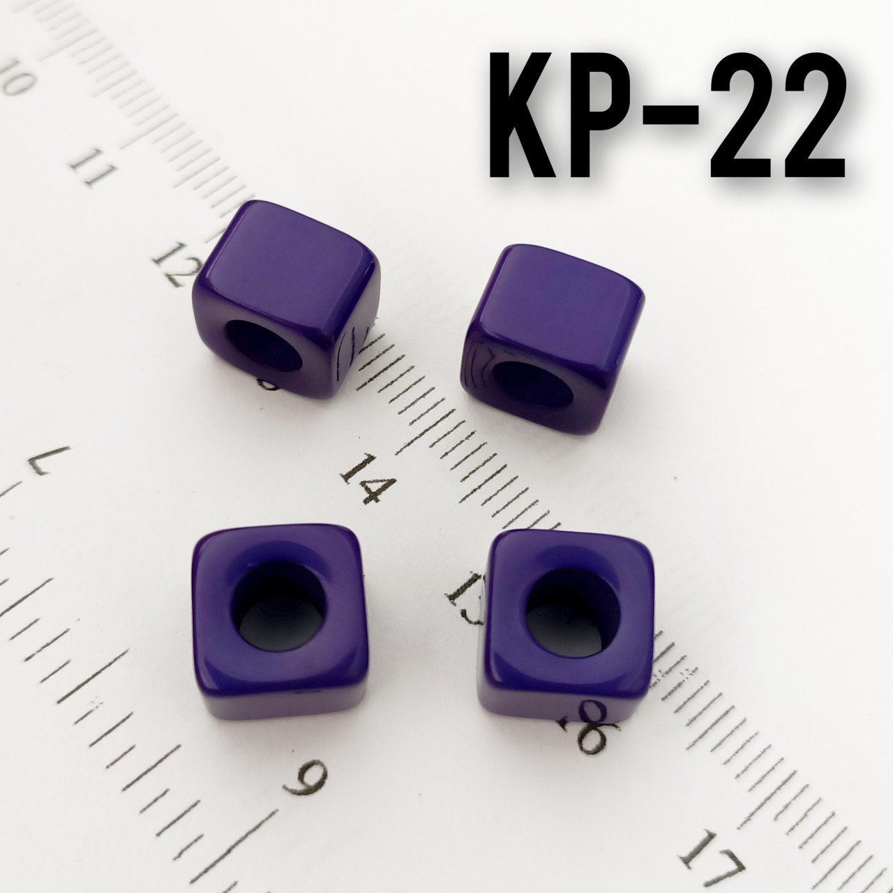 KP-22 Koyu Mor Akrilik Küp Boncuk 9*7 mm