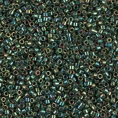 NO:110 Miyuki Delica , Miyuki Boncuk 11/0 DB125 Yeşil, Gökkuşağı