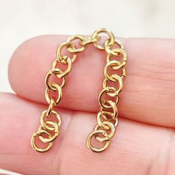 ÇLH-07 A kalite Kaplama Altın Renk 316L Cerrahi Çelik Şerit Halka 5*1 mm