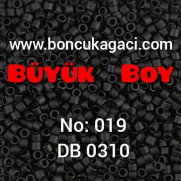 NO:019 Miyuki Delica , Miyuki Boncuk 10/0 DBM310 Mat Siyah 5 gr