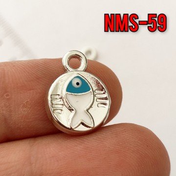 NMS-59 Rodyum Kaplama Balıklı Mineli Sallantı