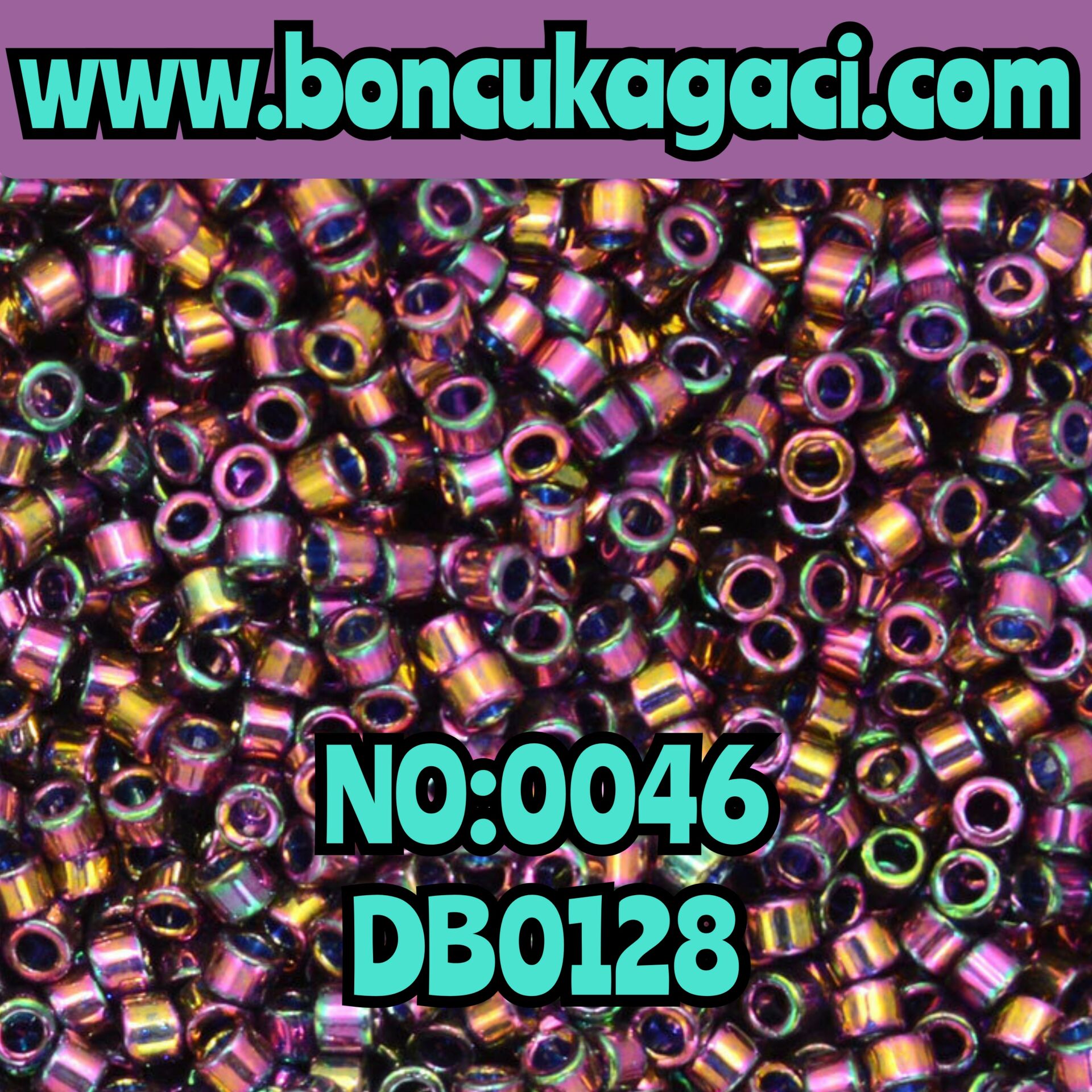 NO:046 Miyuki Delica Boncuk 11/0 DB0128 Opak Yanardöner Metalik Altın - Mor
