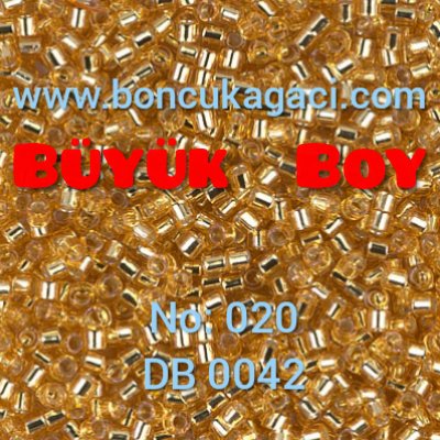 NO:020 Miyuki Delica , Miyuki Boncuk 10/0 DBM42 Kristal Altın 5 gr