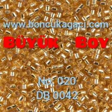 NO:020 Miyuki Delica , Miyuki Boncuk 10/0 DBM42 Kristal Altın 5 gr